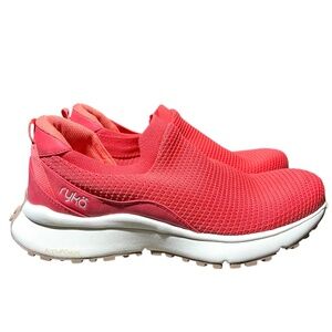 RYKA Women's 10 Med Jumpstart Slip On Sneakers Shoes Coral Pink EUC